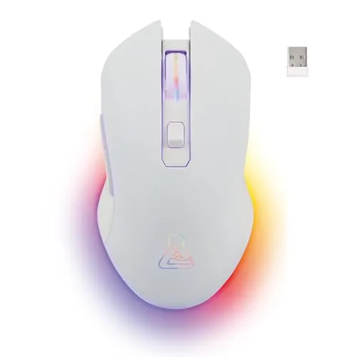 THE G-LAB Kult Helium kabellose Gaming-Maus - Kabellose Gaming-Maus mit 3200 DPI und Retro-Beleuchtung in 7 Farben, ideal für Gamer auf Computer, Mac, PS5 und Xbox.