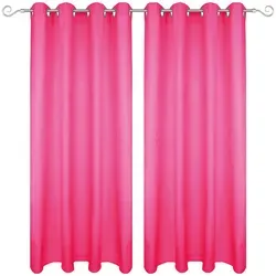 Bestgoodies Dekoschal Ellen Ösen Blickdicht 2er Pack - 140x145 cm Pink