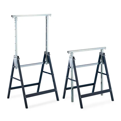 Gerüstbock Klappbock Höhenverstellbar 2er Set - Hydraulikheber, Stütz- & Sägeböcke - Faltbare und höhenverstellbare Arbeitsböcke für flexible Einsatzmöglichkeiten, ideal für Montagearbeiten.