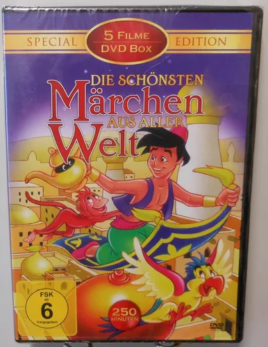 Märchen DVD 5 Filme Box 250 Minuten Zeichentrick Spaß Special Edit Familie #T161