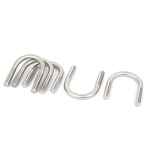 sourcing map 5Stk M6 304 Edelstahl U Form Bügelschraube Verschluss für 22mm Rohrdurchmesser