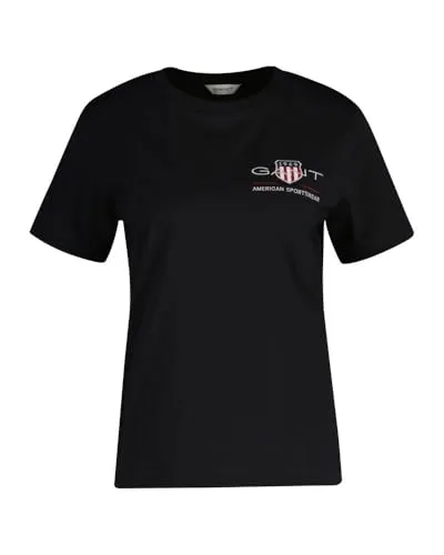 GANT REG ARCHIVE SHIELD SS T-SHIRT - Herren-Shirt in Schwarz mit Logodruck, aus 100% Baumwolle für höchsten Tragekomfort und lässigen Style, ideal für Freizeit und Alltag.