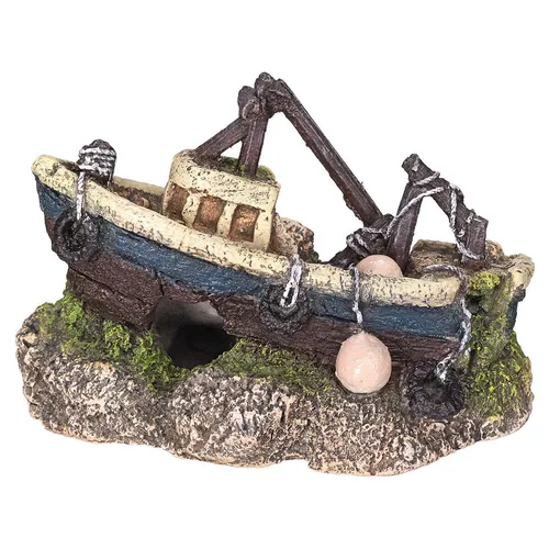 Nobby Aquariendekoration Boot 13 x 6,7 x 8,7 cm für Süß- & Seewasseraquarium