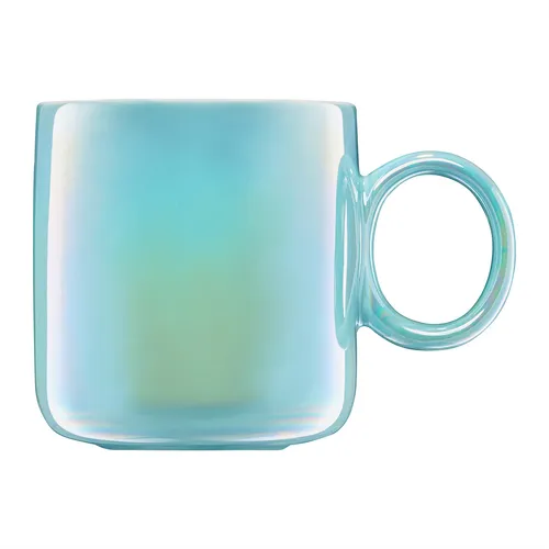 Kaffeetasse Tasse 360 ml Kaffeebecher Porzellan Pearl Effekt Blau