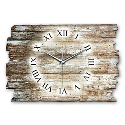 Kreative Feder Designer Wanduhr Holz-Design 40x27cm in braun von Kreative Feder