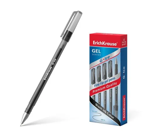 Erich Krause Gelschreiber, Gelstifte G-Ice 0,4mm 12er Pack Schwarz