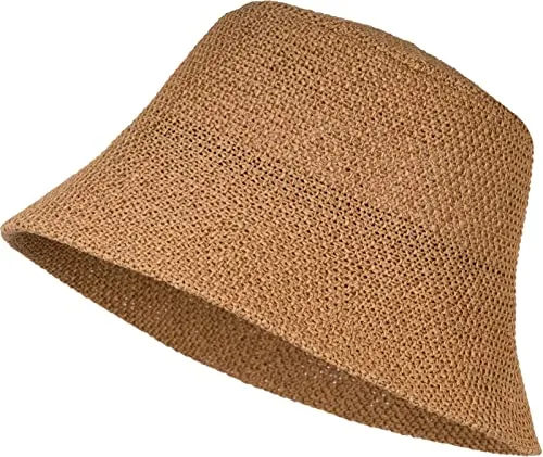 styleBREAKER Damen Papierstroh Sonnenhut | Faltbarer Fischerhut