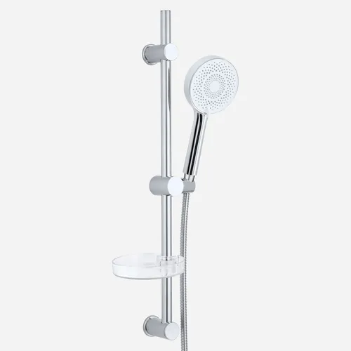 EuroFlux Brauseset Chrom 750mm - Modernes Brauseset mit 3 Strahlarten für individuelles Duscherlebnis. Inklusive verstellbarem Duschkopf und Wandmontage, ideal für jedes Badezimmer.