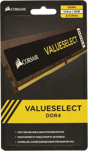Corsair CMV8GX4M1A2133C15 8 GB DDR4 RAM - Arbeitsspeicher mit 8 GB Kapazität und 2133 MHz Geschwindigkeit, ideal für leistungsstarke Anwendungen und Gaming, kompatibel mit Intel 100/200/300-Serie.