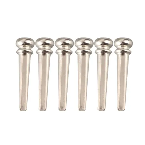 Bnineteenteam Brass Guitar Bridge Pins Werkzeug mit Sattelmutter und 6er Pack Guitar Bridge Pins Zubehör für Gitarreninstrumente Performance-Zubehör Musikinstrumentenzubehör