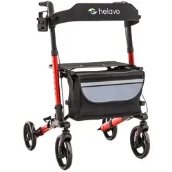 Helavo Rollator H1010, faltbarer Reise-Rollator mit Sitz - Der Helavo Rollator H1010 ist ein leichter, faltbarer Rollator mit Sitz, ideal für Senioren. Mit nur 8,3 kg und bis zu 136 kg Tragkraft bietet er hohe Stabilität und Komfort – perfekt für den Innen- und Außenbereich.