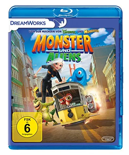 Monster und Aliens [Blu-ray] - Animationsfilm für die ganze Familie, freigegeben ab 6 Jahren, voller Spaß und Abenteuer!
