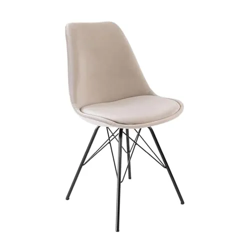 Kick Collection Esszimmerstühl Velvet - Samt - Champagner - Modern und Hochwertig - Samtstoff und Metall - Erhältlich in vielen Farben