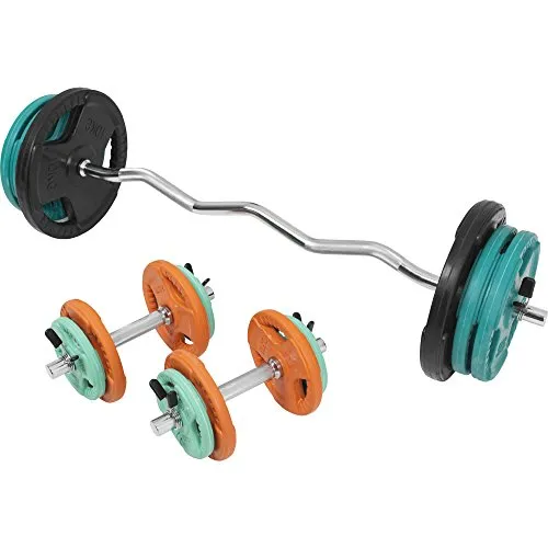 GORILLA SPORTS Hantel-Set 70 kg mit SZ Curlstange - Hantelset für effektives Krafttraining mit 70 kg Gusseisen und griffigem Gummiüberzug. Ideal für gelenkschonendes Training und vielseitige Übungen.