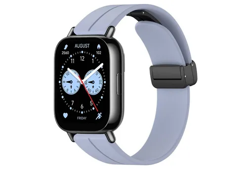 Wigento Smartwatch-Armband Für Xiaomi Redmi Watch 5 Active Silikon Magnetisches Armband Hellblau, Magnetisches Silikonarmband mit Faltschließe