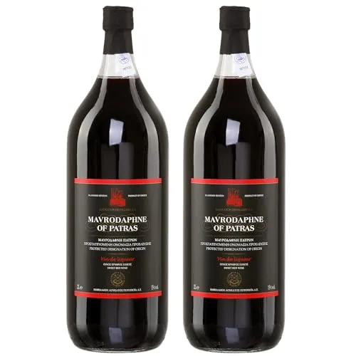 Mavrodaphne aus Patras 2x 2,0l Loukatos Likörwein rot | 15% Vol. | + 20ml Jassas Olivenöl