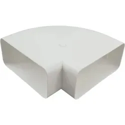 Flachkanalsystem Lüftungskomponenten für Abluft Winkel Abzweige Adapter Halterungen PVC - Weiß