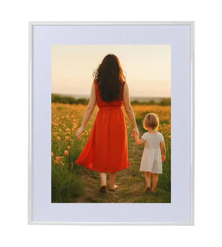 IDEAL TREND Bilderrahmen New Lifestyle Kunststoff Bilderrahmen mit Passepartout & Kunststoffgla, für 1 Bilder (1 St), Schrägschnitt Passepartout