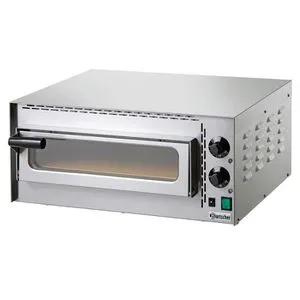 Bartscher Pizzaofen Mini Plus, elektrisch, 2000 Watt - Großküchentechnik mit hitzebeständigem Steinboden, ideal für frische und Tiefkühlpizza, bis 400°C temperierbar – perfekte Ergebnisse in kurzer Zeit!