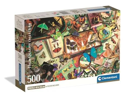Clementoni Puzzle Collection - The Butterfly Collector 500 Stücke, Compact Box - Puzzle für Erwachsene 14-99 Jahre, Geschenk für Mann und Frau, Made in Italy, 35581