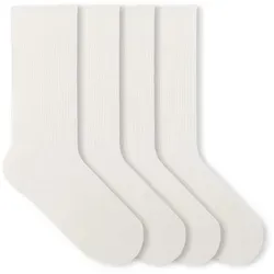 von Jungfeld Socken Fine Ribbed Bio-Baumwolle 35-46 Unisex 2 Paar (2-Paar, 2 Paar) verstärkte Ferse & Spitze weiß 36-40