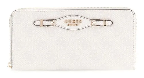 GUESS Damen Katya Large Zip Around Wallet in weiß von GUESS