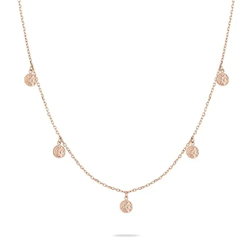 Tamaris Halskette TJ-0449-N-45 IP Roségold - Ketten für Damen, elegante Ankerkette mit 5 Münzanhängern aus hochwertigem Edelstahl in IP Roségold, ideal als Geschenk in original Tamaris Verpackung.