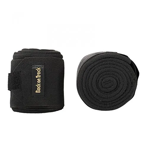Back on Track Kombi-Bandagen - Pferdebandagen, atmungsaktiv und ideal zur Unterstützung der Muskulatur bei Pferden, ohne Halsteilanbringung, in elegantem Schwarz.