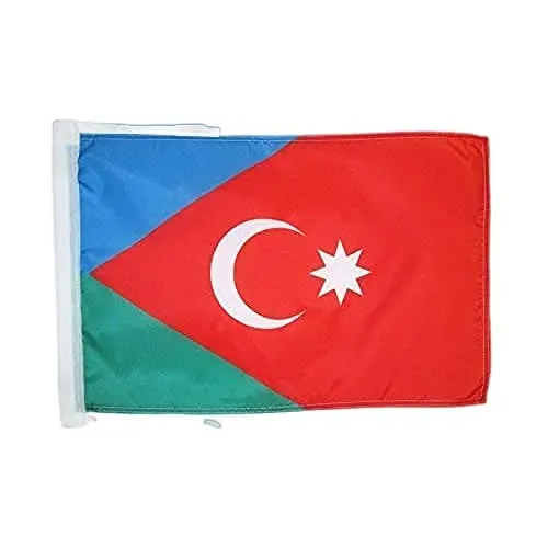 AZ FLAG - Flagge Aserbaidschaner - 45x30 cm Mit Kordel - Aserbaidschanische Türken Fahne 30 x 45 Cm - Flaggen