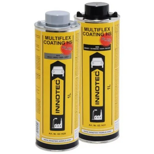 Innotec Multiflex Coating HS, schwarz, 1 Liter - Hochwertiger Lack für vielseitige Anwendungen, wetterfest und elastisch, ideal für professionelle Beschichtungen.