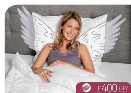 Schlafstil Baumwollbettdecke F400 - Allergikerfreundliche Winterdecke, hergestellt in Deutschland, mit extrawarmem Füllgewicht von 1200 g – ideal für kalte Nächte.