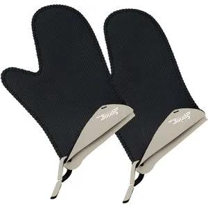 Spring Ofenhandschuhe Grips kurz grau - Küchenhandschuhe aus rutschfestem Neopren, hitzebeständig bis 250°C, ideal für sicheres Kochen und Grillen. Fleckabweisend und waschbar, mit praktischer Öse zur Aufbewahrung.