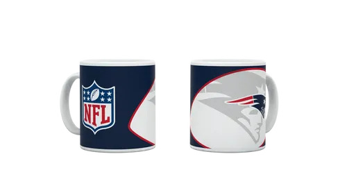 New England Patriots NFL Kaffeetasse mit Shadow Logo und Shield 330 ml - Offizielle NFL Kaffeetasse aus Keramik mit 330 ml Fassungsvermögen, ideal für Fans der New England Patriots.