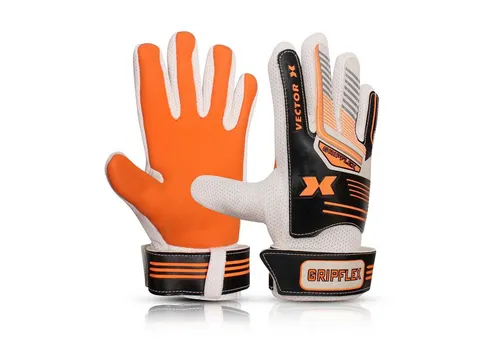 Vector X Torwarthandschuhe Gripflex Fußball-Torwarthandschuhe Für Männer & Jungen (Verkaufspaket: 1 Paar Handschuhe, Fingerschoner & Super Grip Handflächen) bieten einen ausgezeichneten Schutz für Torhüter