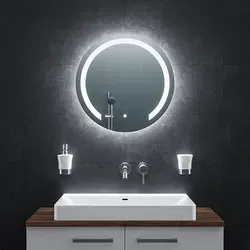 Bringer Badspiegel Rund mit Anti-Beschlag und Speicherfunktion - Modernes Badspiegel-Design mit Anti-Beschlag-Funktion und anpassbarer LED-Beleuchtung, ideal für stilvolle Badezimmer.