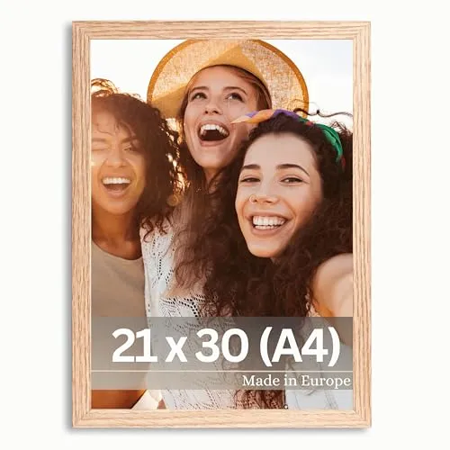 VictoR Bilderrahmen Stieler 21x30 cm (A4) in Beige - moderner Fotorahmen - Bilderrahmen tief - Bilderrahmen 20x30 Beige