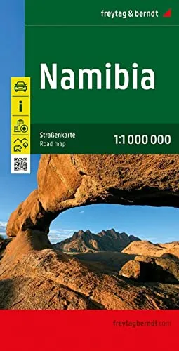 Namibia, Autokarte 1:1 Mio.: Cityplan, Ortsregister, Nationalparks