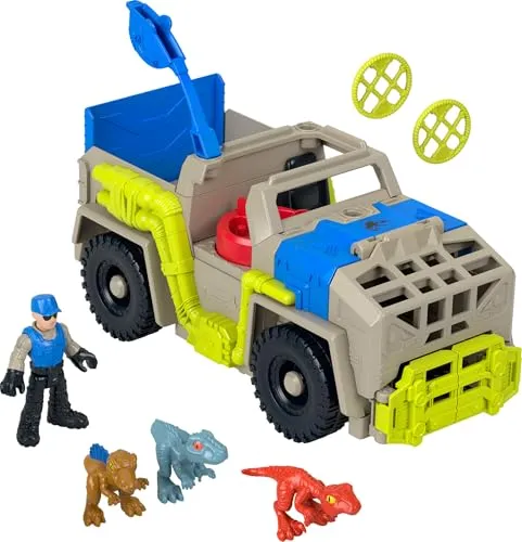 Fisher-Price Imaginext Jurassic World Dinotruck Spielzeugset - Dinosaurier & prähistorische Kreaturen für Kinder, mit beweglicher Figur und aktivierbarer Fangklaue für spannendes Rollenspiel ab 3 Jahren.