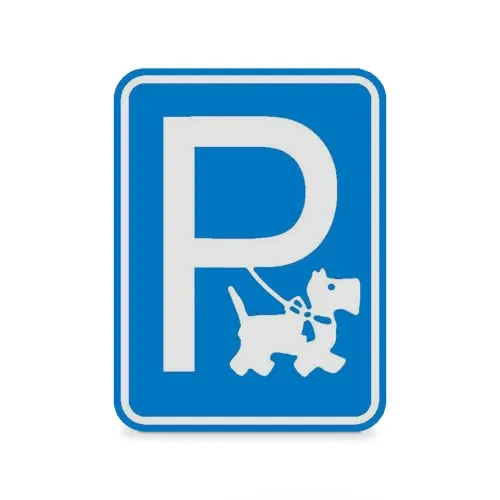 SafetyMarking Hinweisschild Hundeparkplatz - Symbolschild - Aluminium,geprägt - 15,0 x 20,0 cm - Blau weiß