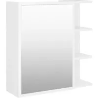 vidaXL Bad-Spiegelschrank Weiß 62,5x20,5x64 cm