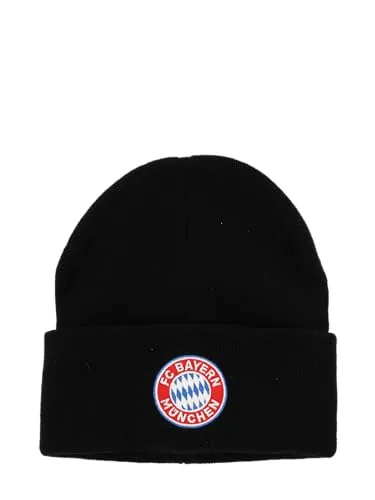 FC Bayern München Wendemütze Strickmütze Logo I Kinder I Schwarz - Stylische und bequeme Wendemütze für kleine FC Bayern Fans, ideal für kalte Tage. Mit auffälligem Logo und weichem Material.