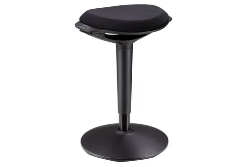 CARO-Möbel Sitzhocker ASTORIA - Ergonomisch drehbar in Schwarz - Sitzhocker für Büro und Zuhause, ergonomisch drehbar für optimalen Komfort, maximal 73 cm Sitzhöhe, robustes Metallgestell und eleganter Stoffbezug.