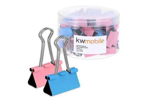 kwmobile Büroklammer 50x Foldback Klammern Set - 32mm - Vielzweckklammer Büro Clips