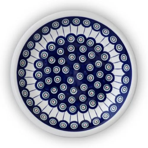 Bunzlauer keramik Teller – flacher Essteller Speiseteller Ø 24 cm – spülmaschinenfest, robust & langlebig (Dekor 8)