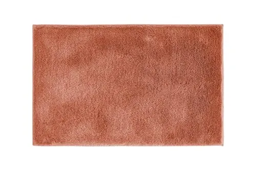 andiamo Badematte rutschfest Florida - Badezimmerteppich weich und flauschig - Badteppich rutschfest waschbar Duschvorleger Badvorleger für Badezimmer 50 x 80 cm rostrot
