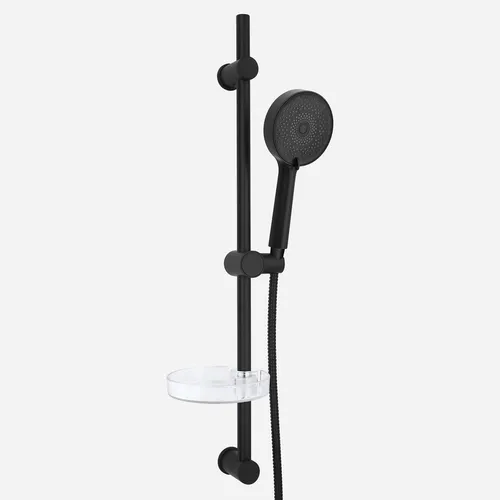 EuroFlux Brauseset Schwarz 750 mm - Elegantes Brauseset in Schwarz mit einstellbarem Winkel und integrierten Massagedüsen. Ideal für die Dusche, sorgt für ein modernes Badezimmererlebnis.