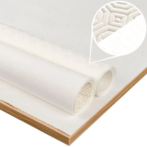 ANRO Tischschoner Tischdeckenunterlage Tischpolster Unterlage Tischdecke Meterware Schutzunterlage Tischschutz Molton Größe Wälbar mit Muster 2,2mm mit Vlies 120 x 140 cm