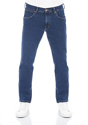 Wrangler Jeans Herren Stretch Regular Straight Fit Greensboro Jeanshose Denim Blue w34, Farbe: Blue Chip, Größe: 34W / 32L