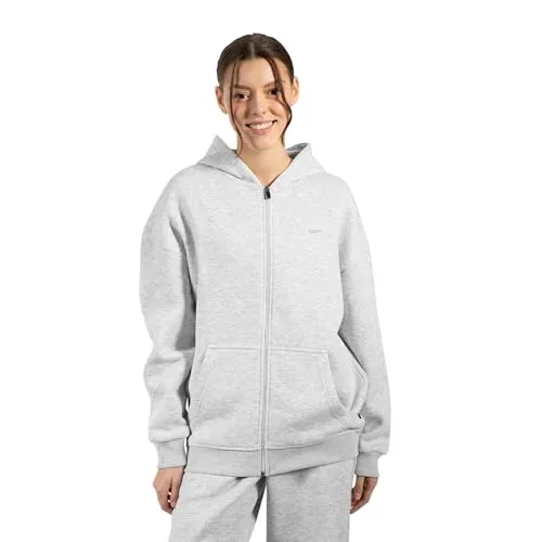 SMILODOX Zip Hoodie Damen Lyanna, Kapuzenjacke mit Reißverschluss, weichem Material und Seitentaschen, dezentes Logo, Hochwertige Verarbeitung, Lässiger Allrounder für Alltag, Freizeit und Sport