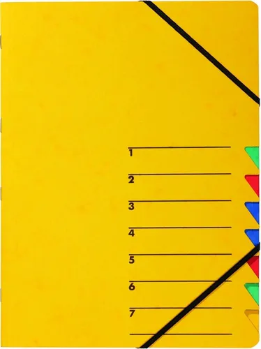 PAGNA Organisationsmappe Ordnungsmappe Easy A4 Karton 7 Fächer gelb